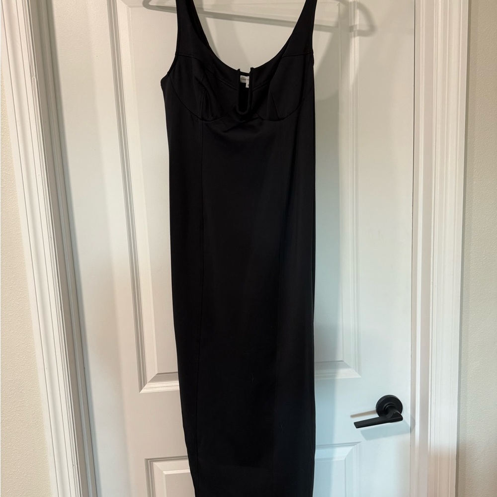 Good American Black Slip Maxi Dress